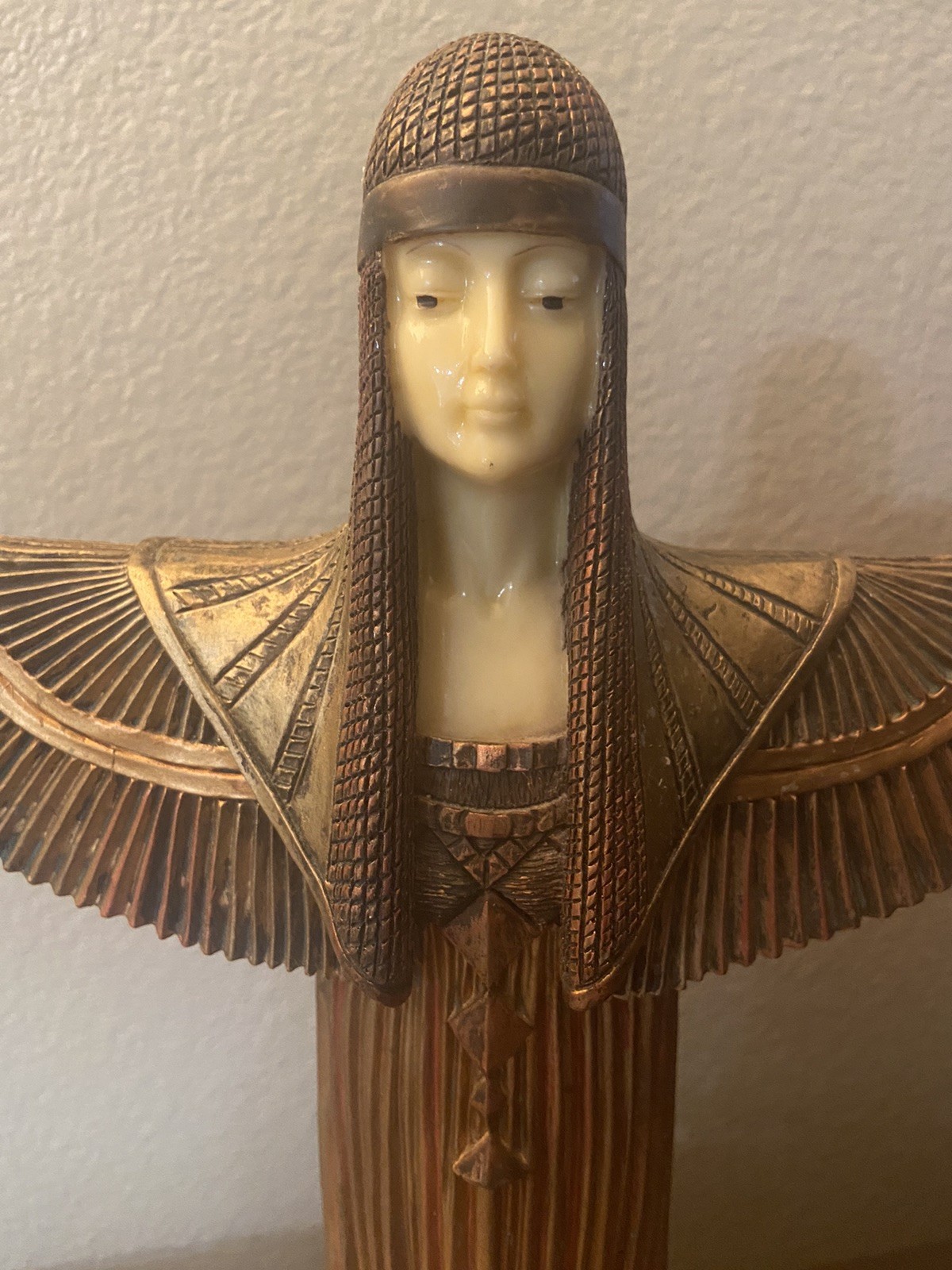 Art Deco Egyptian Winged Goddess Standing Statue Figure Resin? Isis Cleopatra