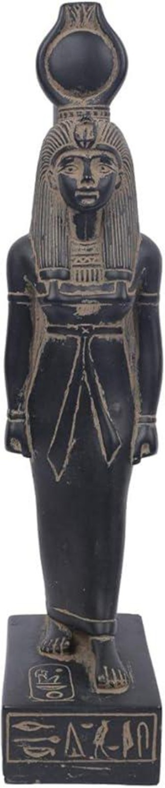 Egyptian Goddess Isis Statue, Antique Décor Isis Egyptian Figurines basalt stone