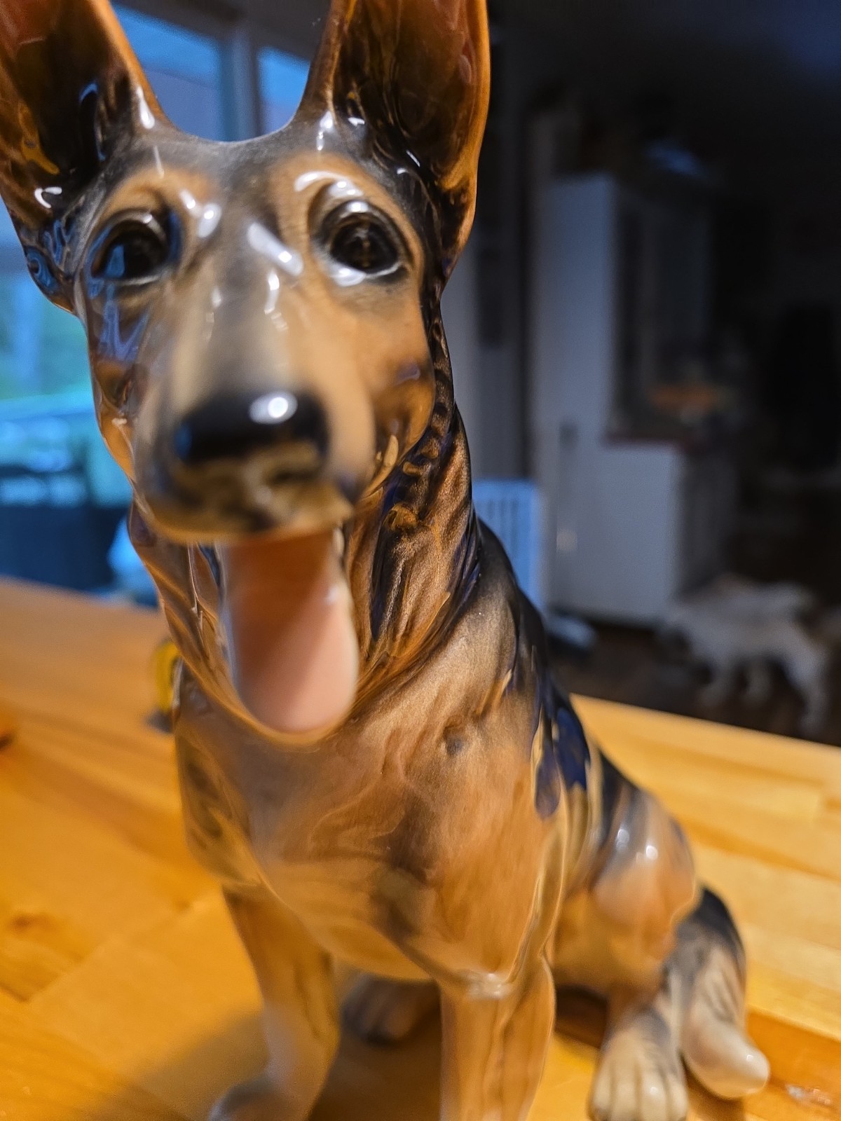 Vintage MCM Wein Keramos German Shepard Dog Figurine Statue 11 Inches