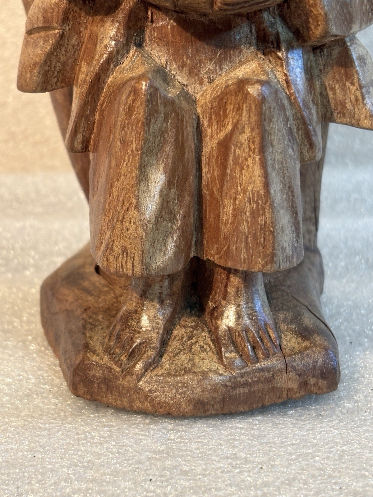 Quebec Canadian Wood Carving Of Old Man Hobo Traveler Artisan Hand-Carved