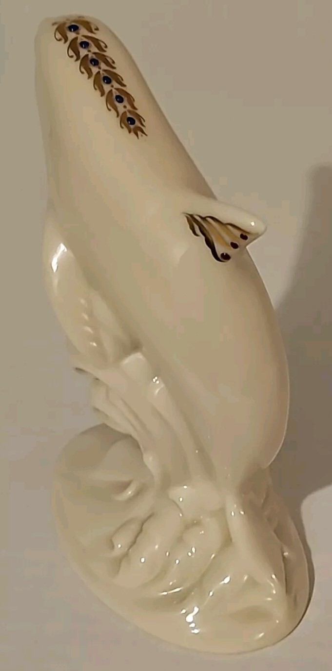 1993 Lenox China Jewels Collection Dolphin Riding Wave Figurine 5.25″ USA