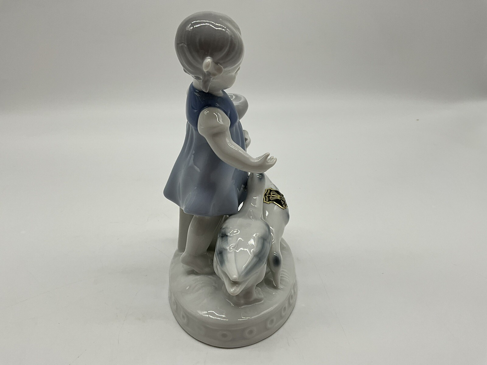 GEROLD PORZELLAN Vintage Figurine Girl w/Geese made in Bavaria Western Germany