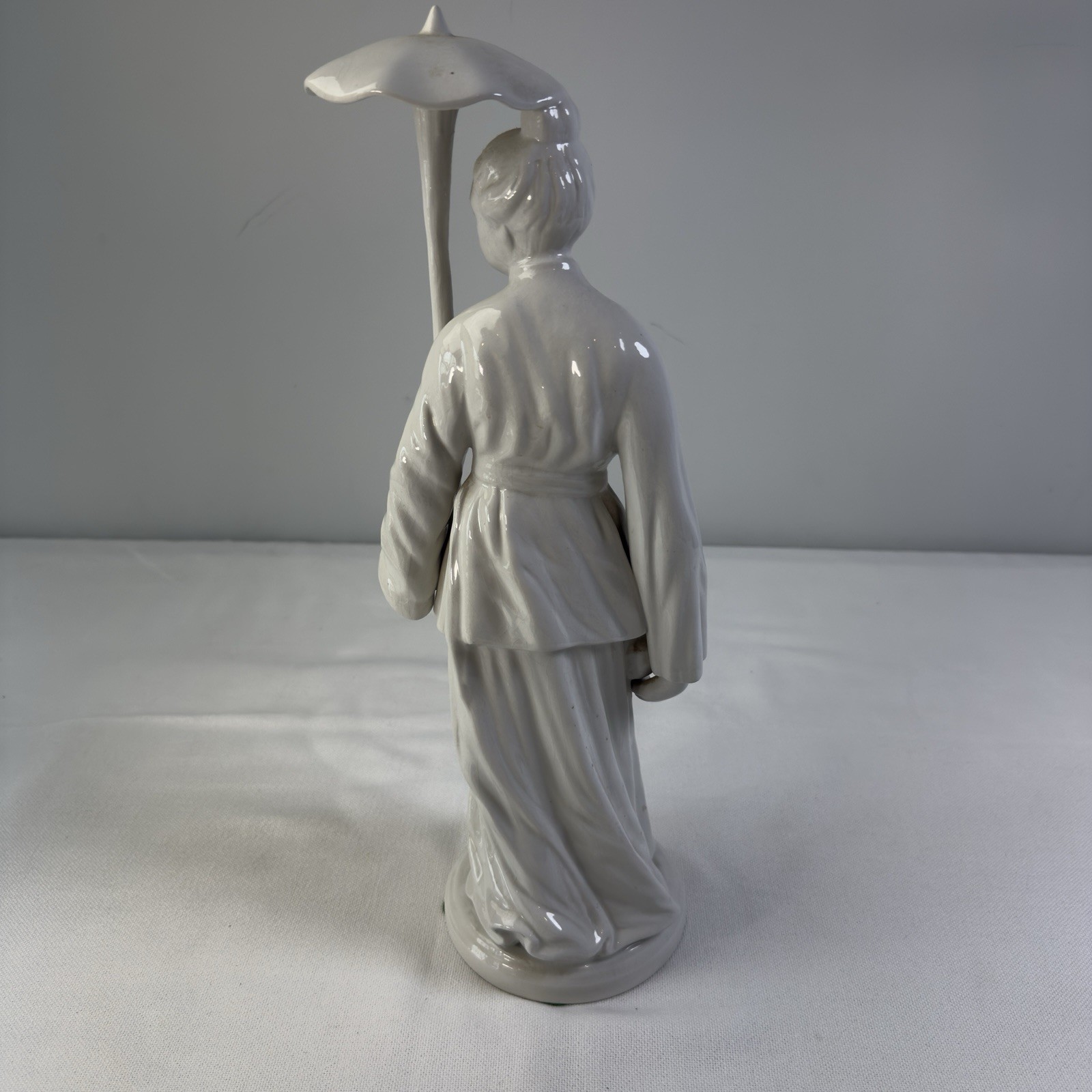 Ethan Allen White Porcelain Statues Set of 2 Italy Asian Figurines 16” RN 48864
