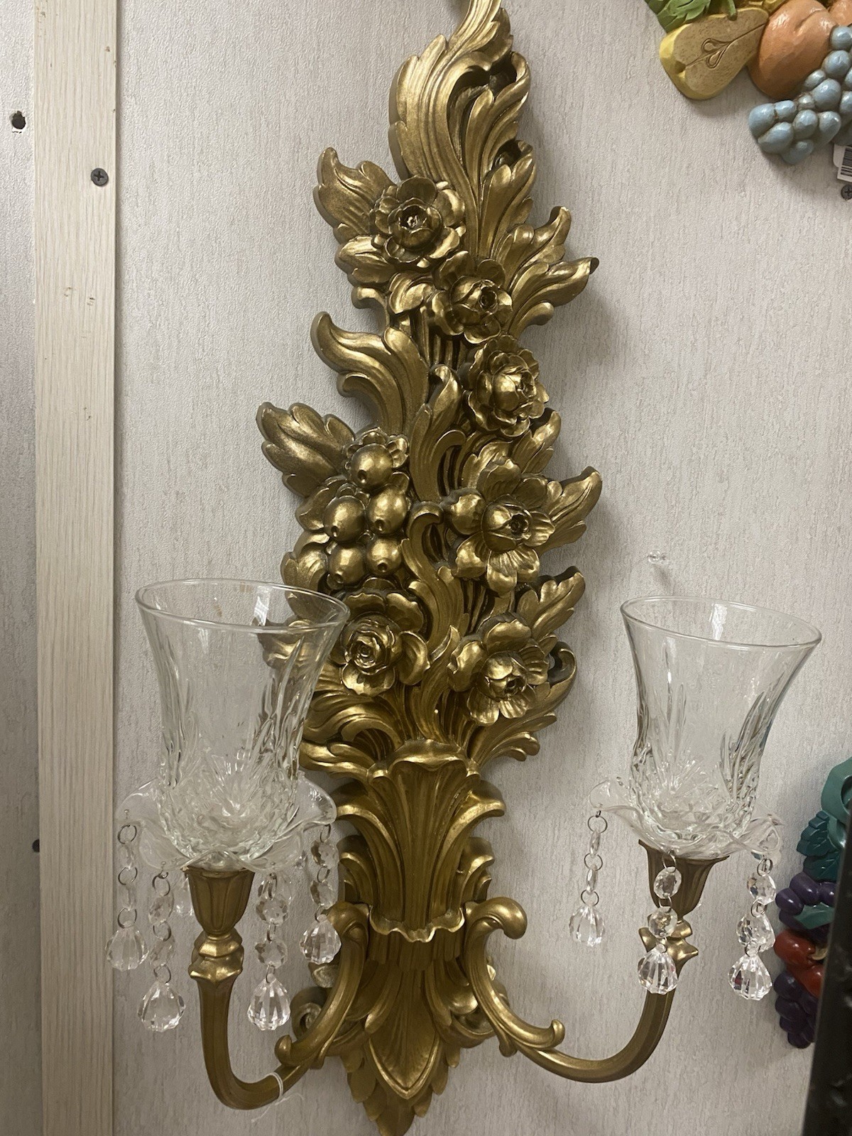 Home Interiors Floral Glory Sconce Designer Series Resin, 10 1/2″x5″x26 3/4″