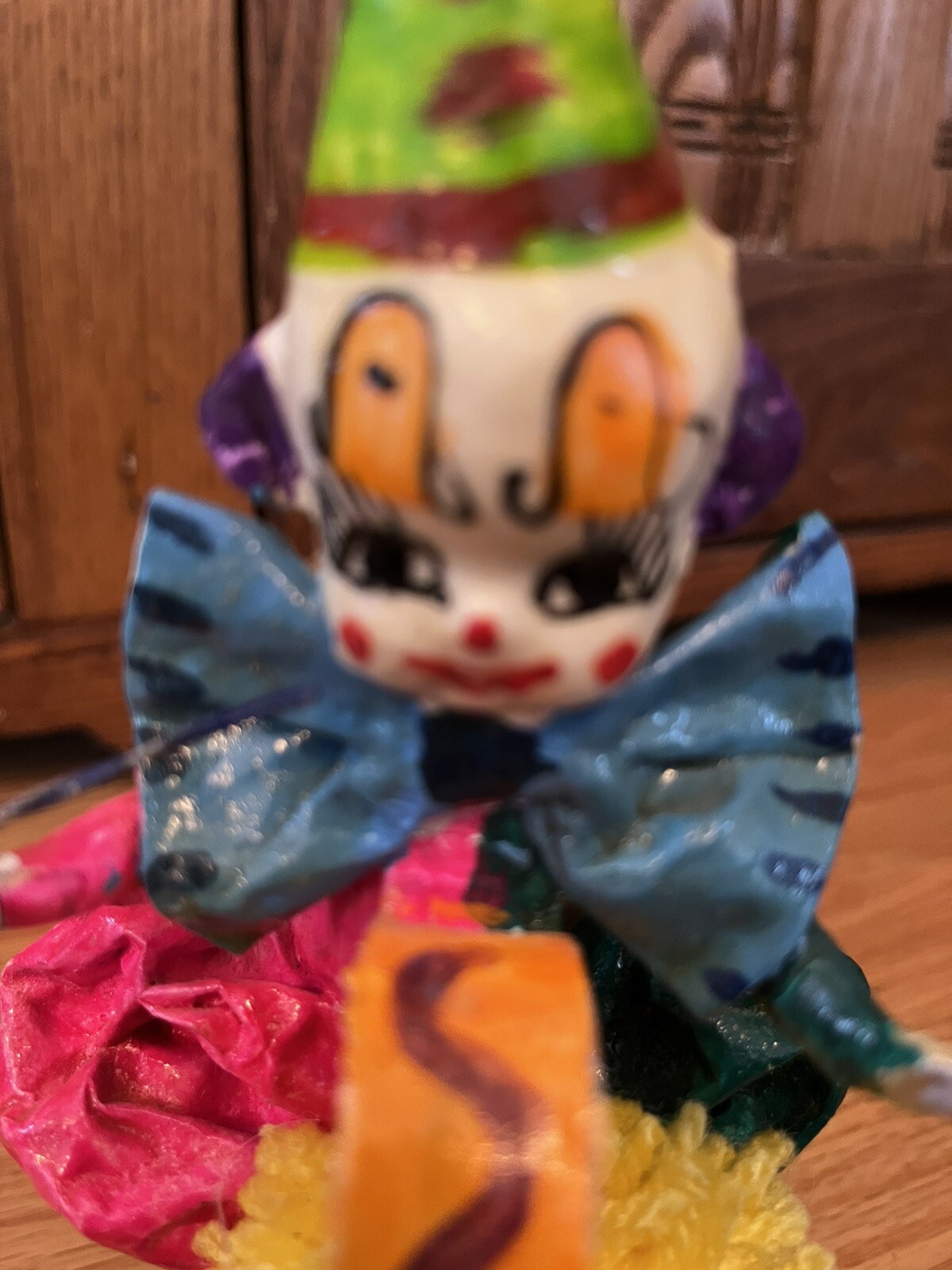 Paper/Papier Mache Clown Figurine Trinket Box
