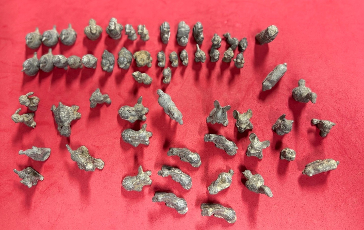 Miniature Cast Metal Various Animal Figurines Lot of 58 See Pictures