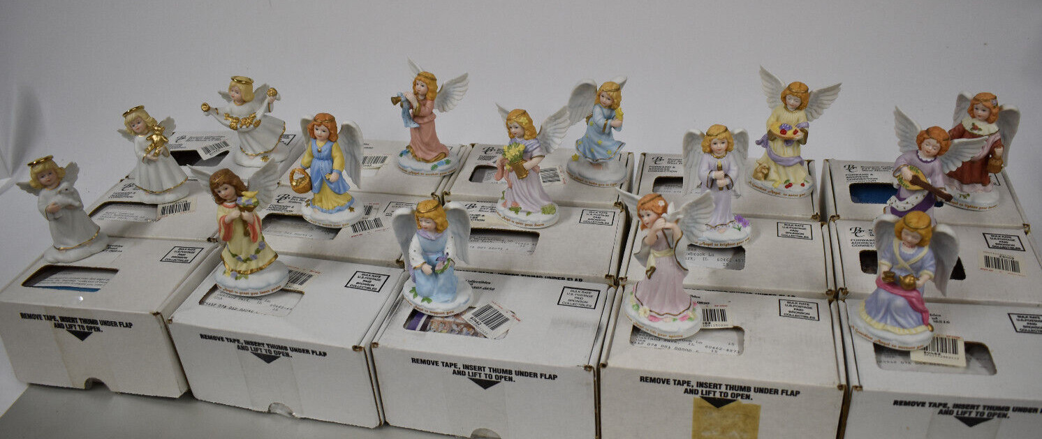 12 Bronson Collectibles Heavenly Guardian Angels 3 Golden Halo Angel Figurines