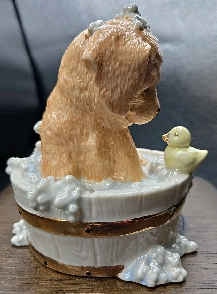 LENOX Bath Time Buddies Mini Puppy Retriever Labador Figurine w 24 K Accents