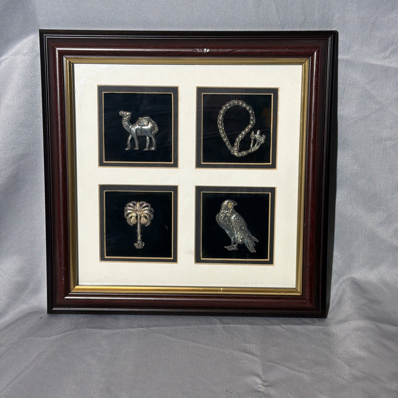 Al-Maha Eyes Framed 925 Sterling Silver Miniature Sculptures Arabian
