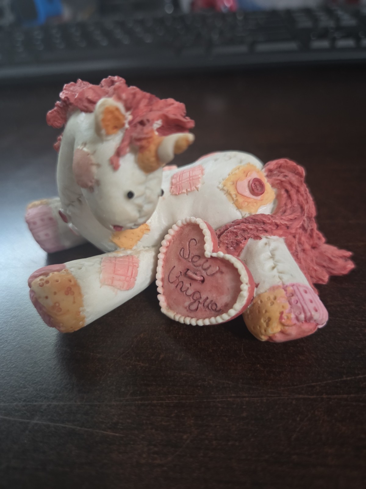 Enesco Cute As A Button Lying Down Unicorn “sew Unique”