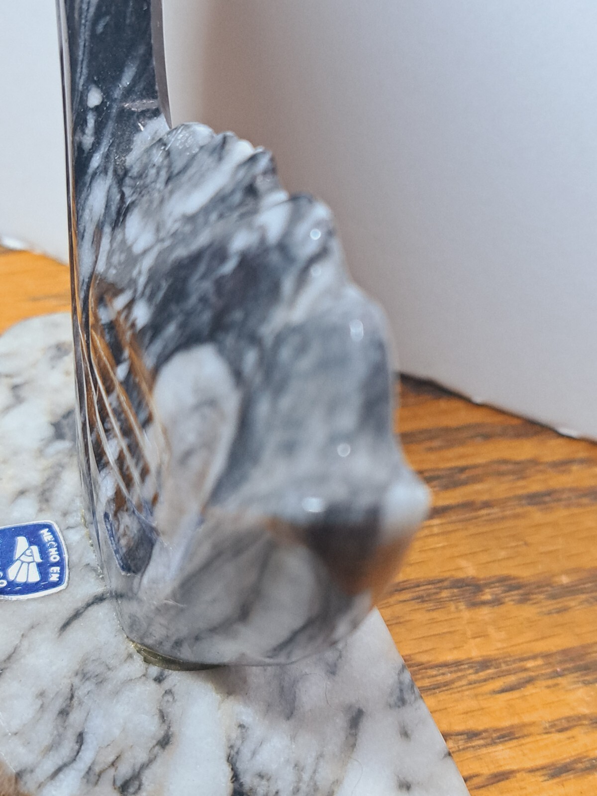 Black & Gray Marble Sculpture Of Mother & Child 6.5” High