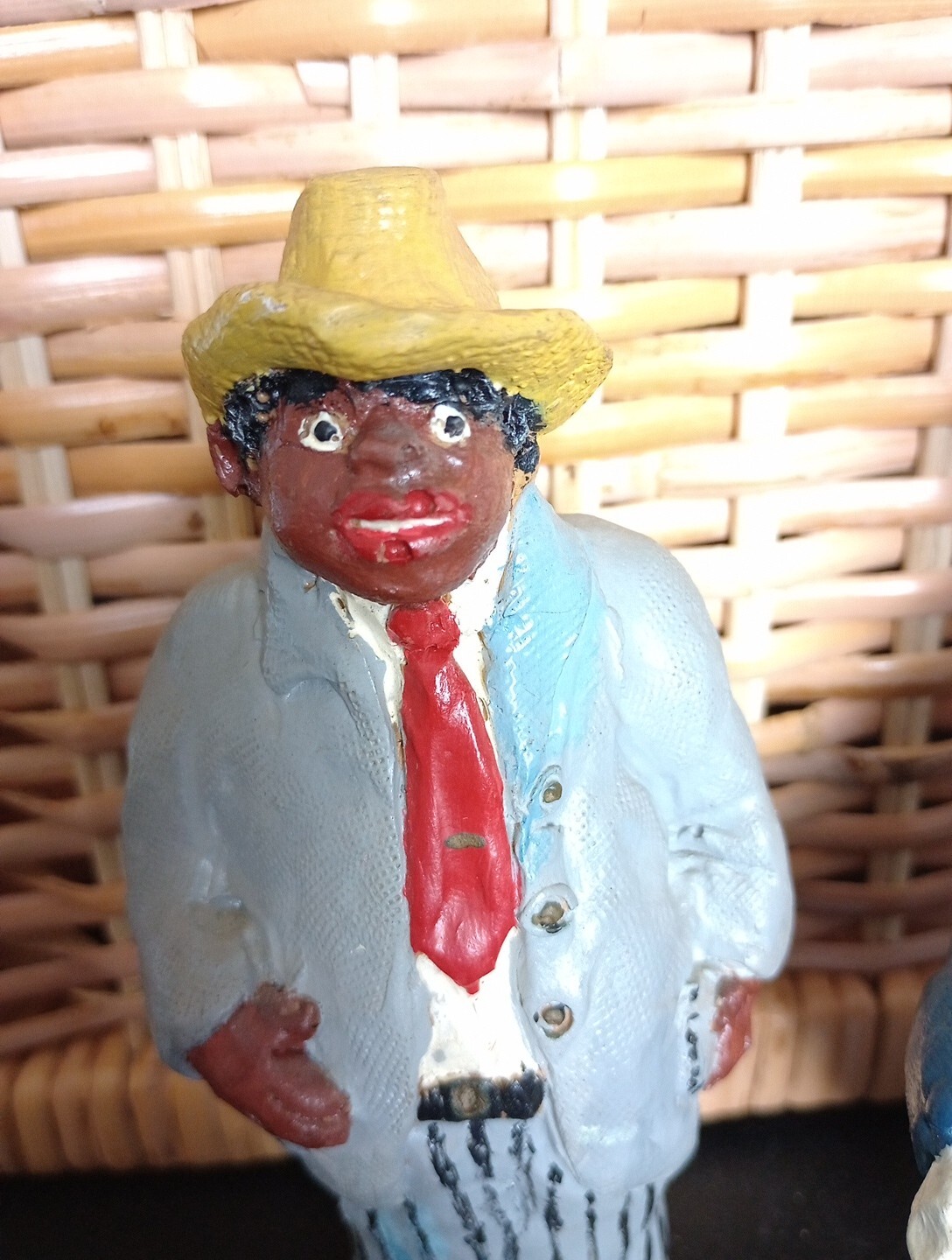 African American Figures Folk Art Hand Painted Estate Found