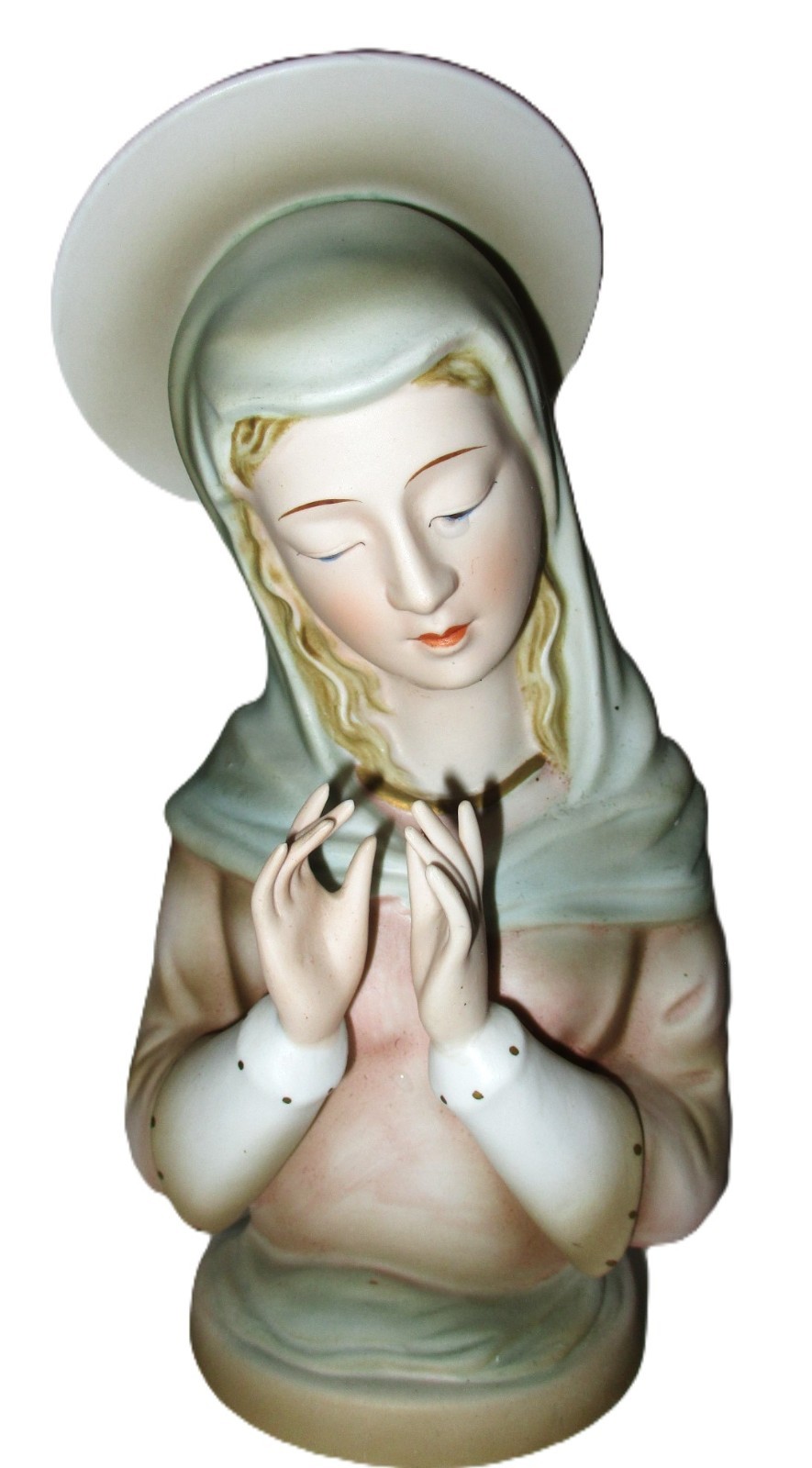BEAUTIFUL LEFTON PORCELAIN MADONNA, VIRGIN MARY FIGURINE KW1911 WITH LABEL 1950s