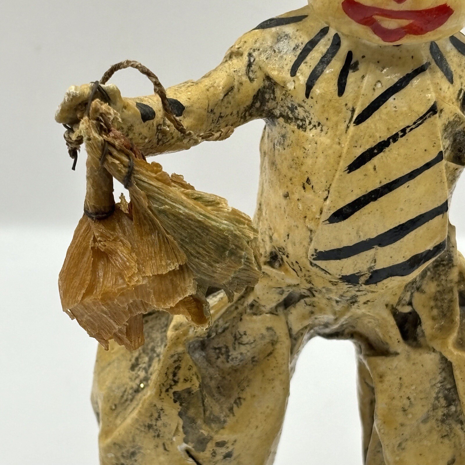Unique Vintage Kitschy Creepy Circus Paper Mache Clown Folk art Hand Painted
