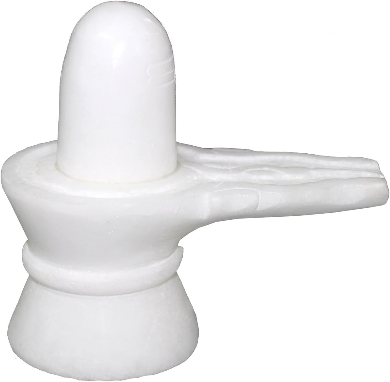 White Marble Stone Shivling Statue For Worship, Home Decor-2.5’H Inches (Approx)