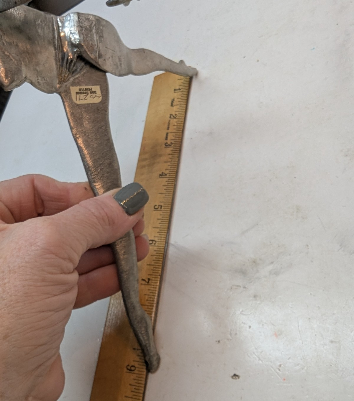 Don Drum Pewter Acrobat Jewelry Stand Bendable 8 Inch Vintage