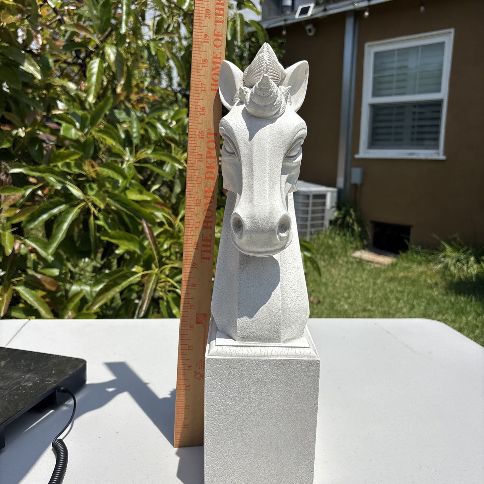 RARE Unicorn Bust Statue TMS 2005 Beautifully Detailed Seashell Mane 19″ 9lb