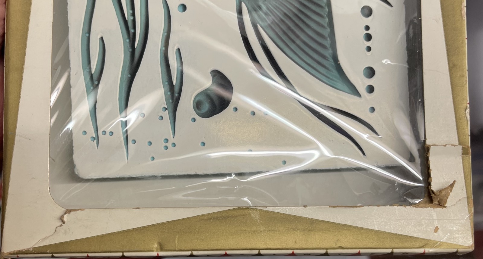 Vintage Miller Studio Chalkware FISH TILES in Original Unopened Box