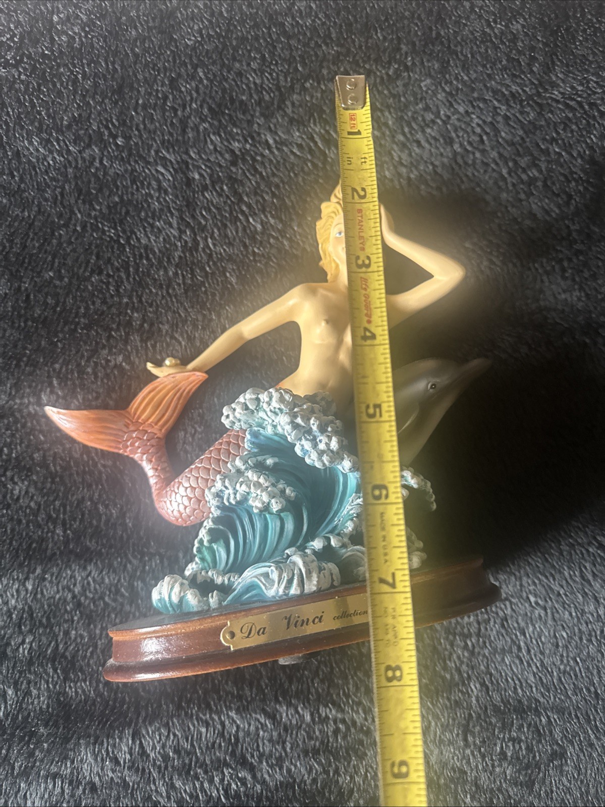 Vintage Davinci Collection Resin Figurine Mermaid Dolphin RARE