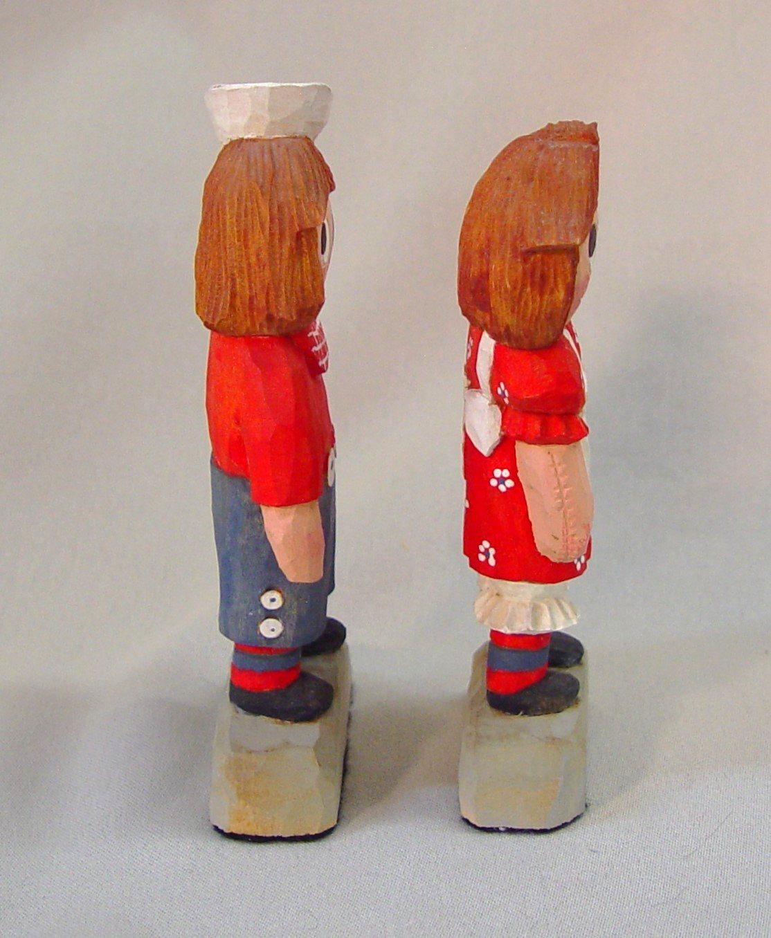 Raggedy Ann and Andy Original Caricature Woodcarvings by Harold Turpin