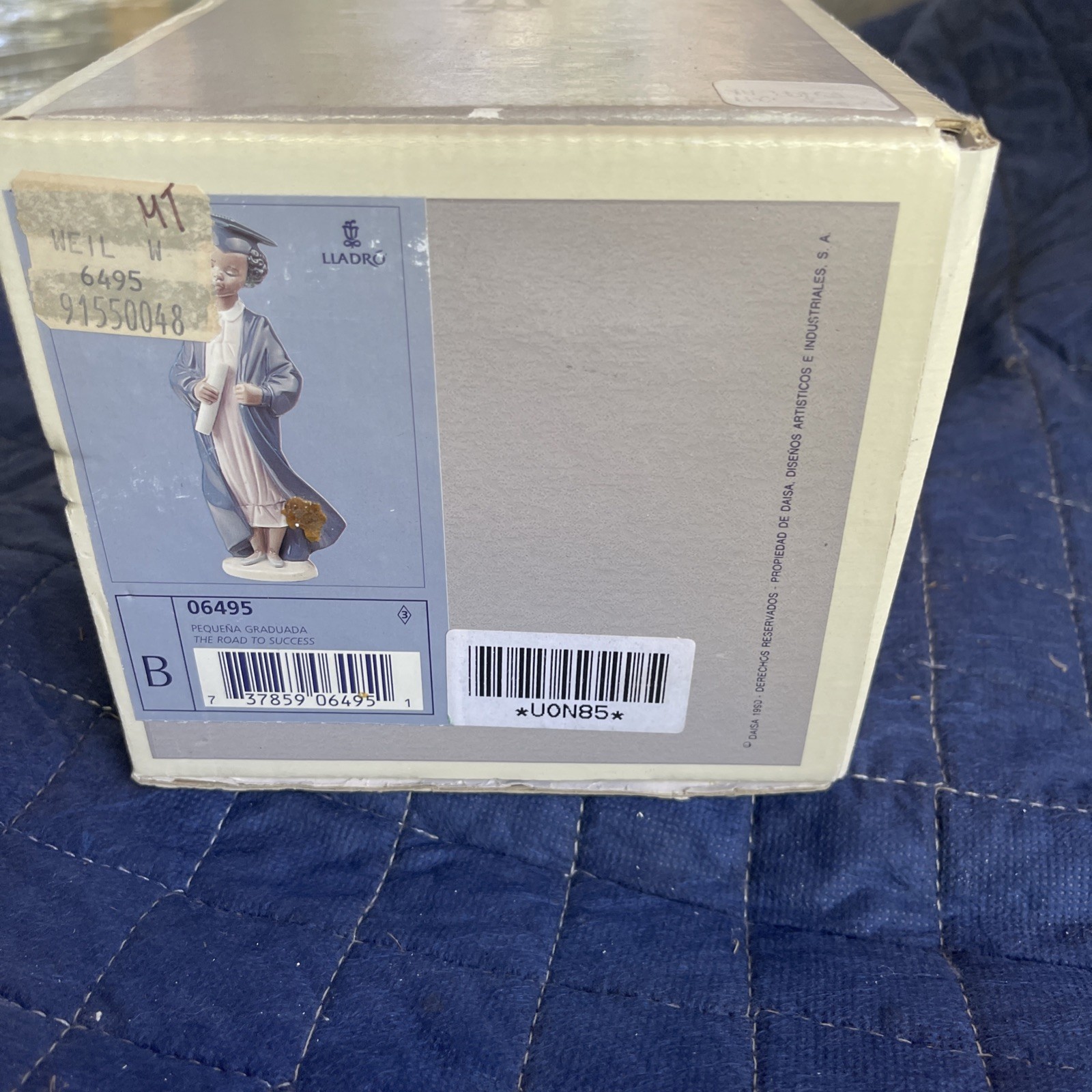 Vintage Lladró 6495 Graduate Girl Porcelain Figurine Spain w Box Papers