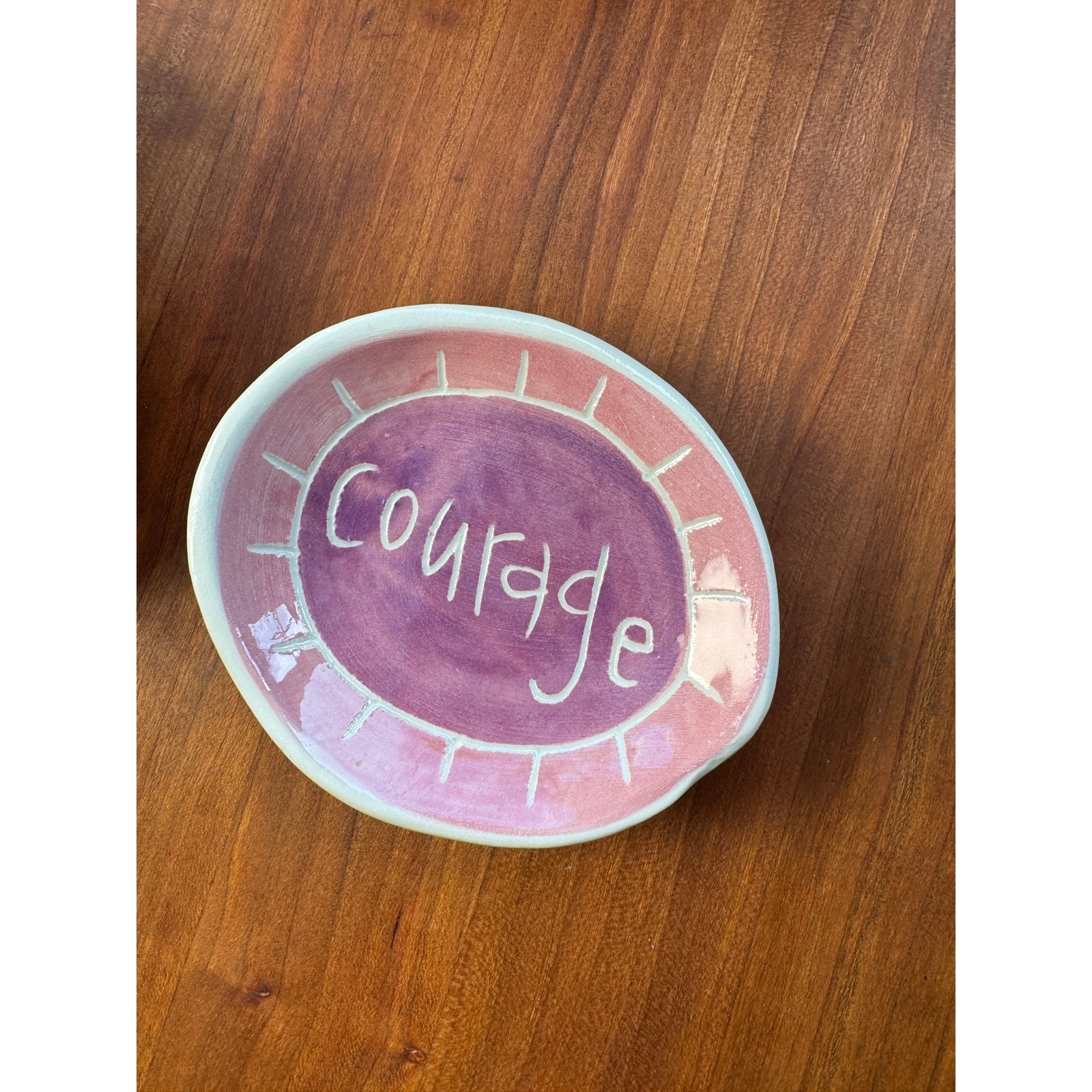 Handmade Trinket Dish Pottery by Karissa Chase Australian Have Courage Leap Hero