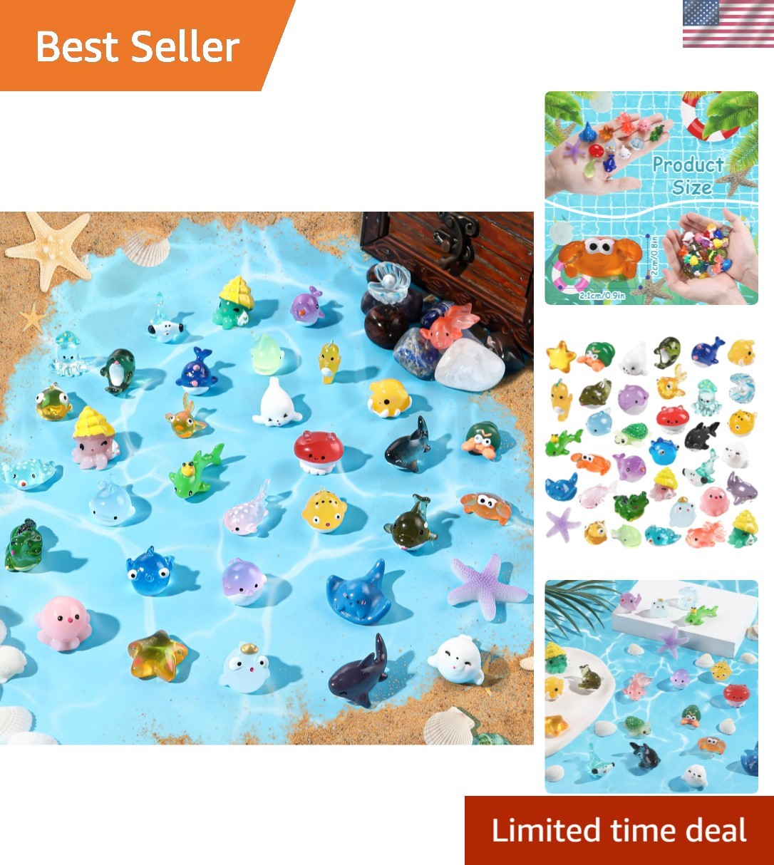 Cute 36pcs Mini Ocean Resin Figurines – Perfect for Fish Tanks & Crafts