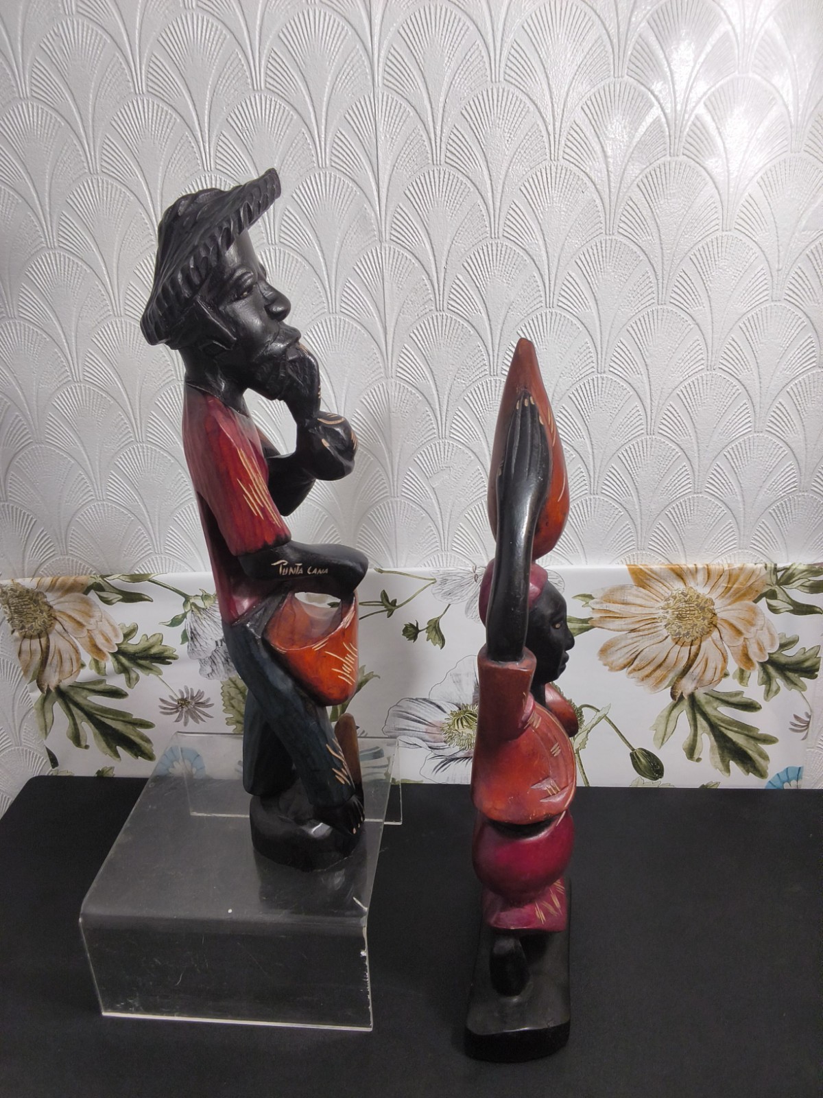 Vintage Punta Cana Hand Carved Wooden Art Sculptures