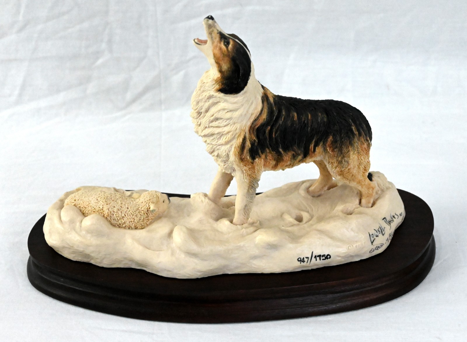 Schmid-Lowell Davis Lamb with Collie in Snow Figure w/Base 1987 #947/1750