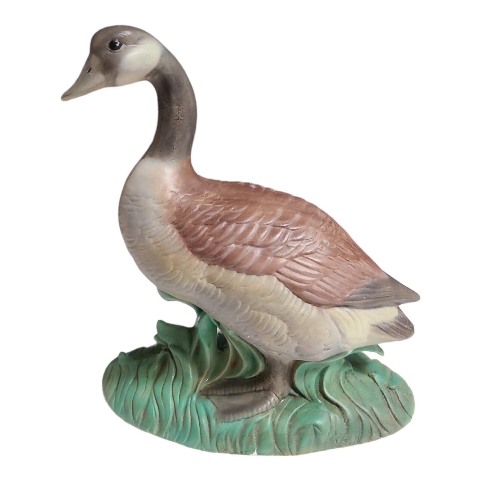 Vtg Hand Painted Chalkware Plaster 8.75″ Canadian Goose Figurine Statue 3+ Lbs