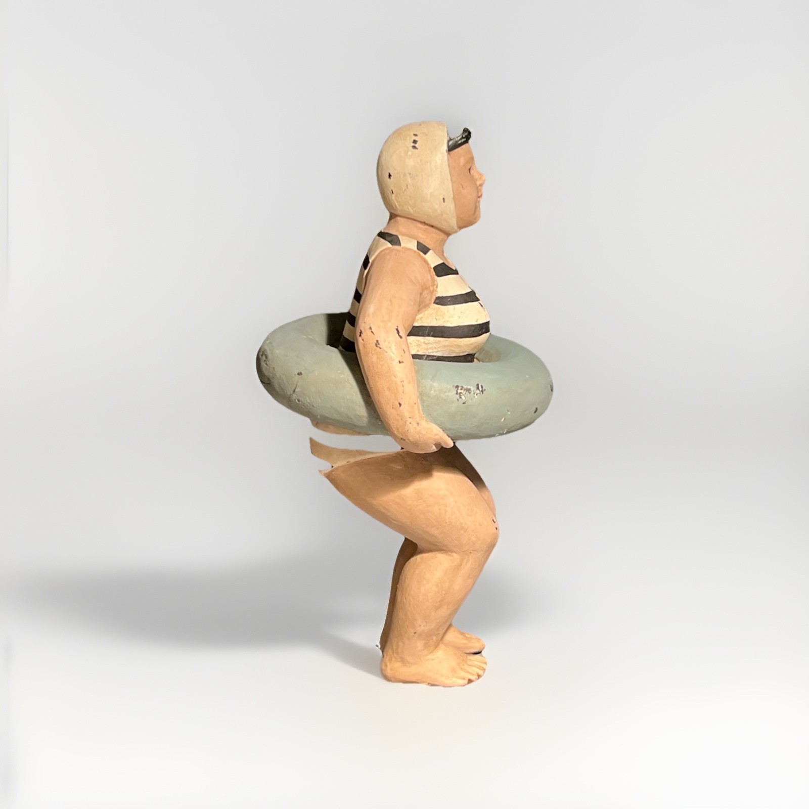 VTG MCM RETRO SCULPTURE: AMERICANA RETRO CHUBBY BATHER PALECEK ~1920s Swimsuit