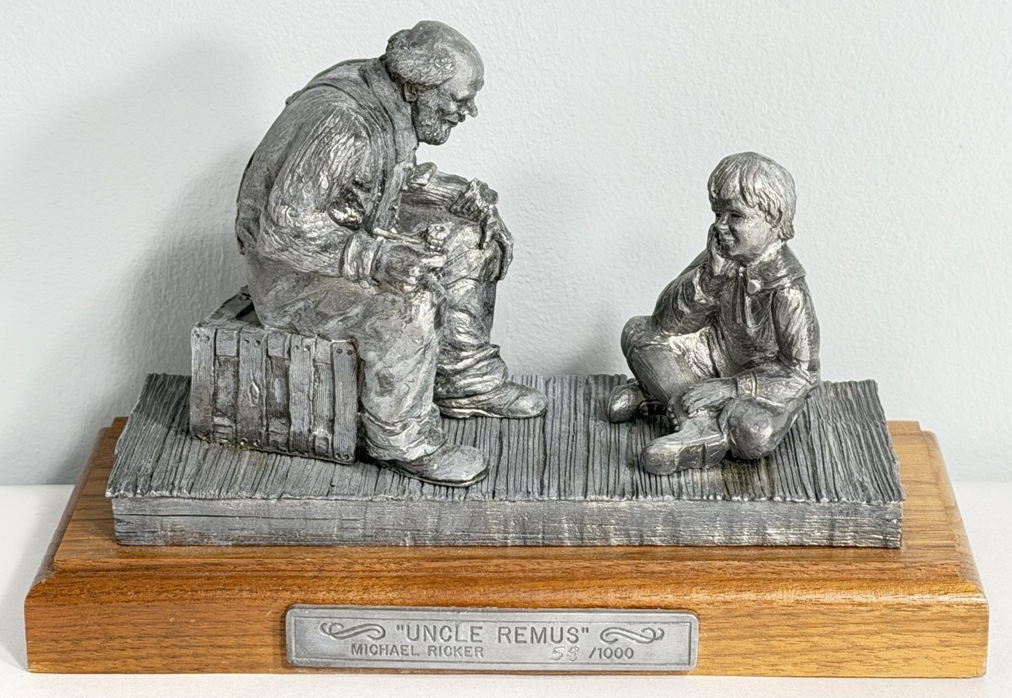 1990 Uncle Remus Pewter Sculpture Signed Michael Ricker Limited Edition 58/1000