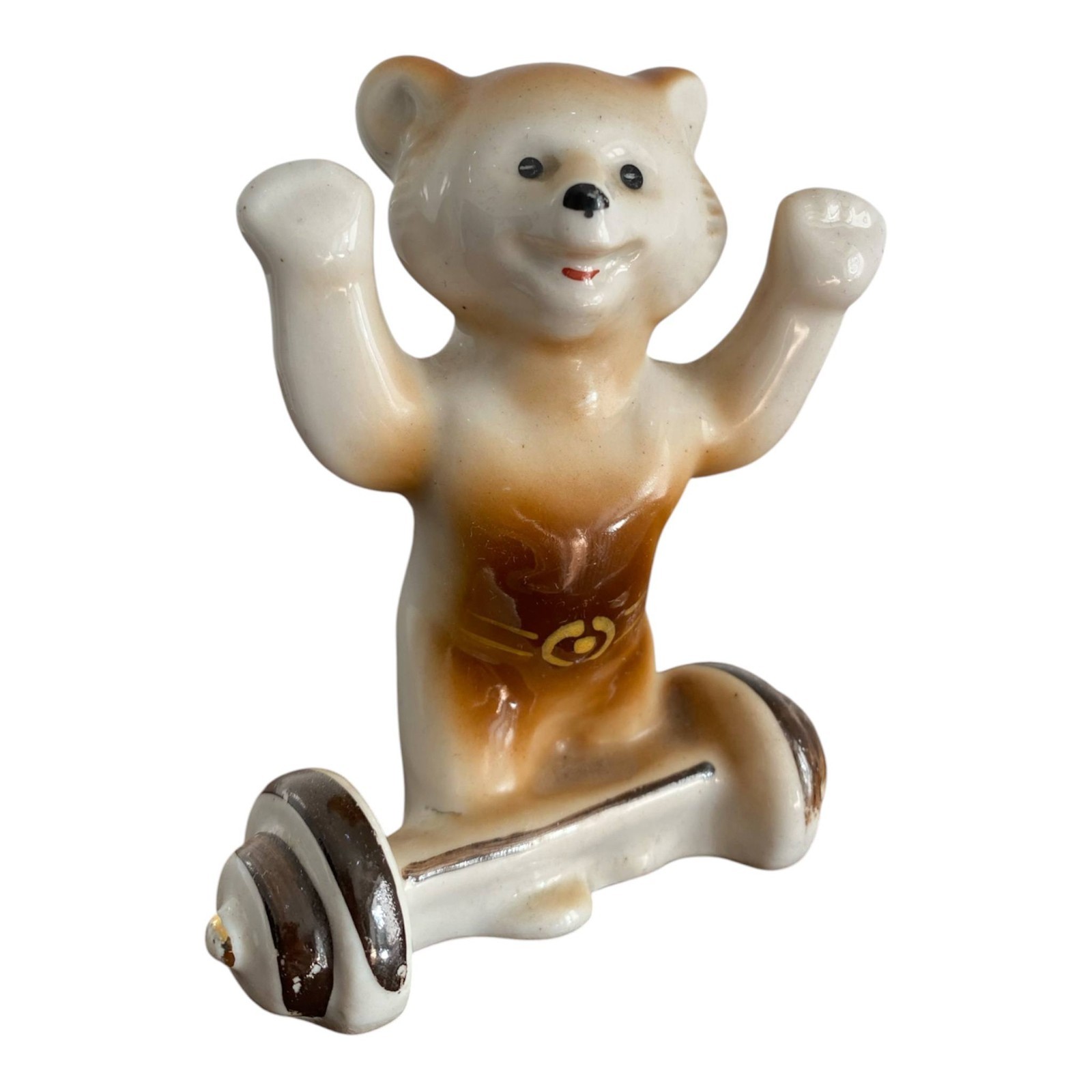 Vintage Porcelain Figurine Olympic Bear 1980s Soviet Rare Collectible USSR