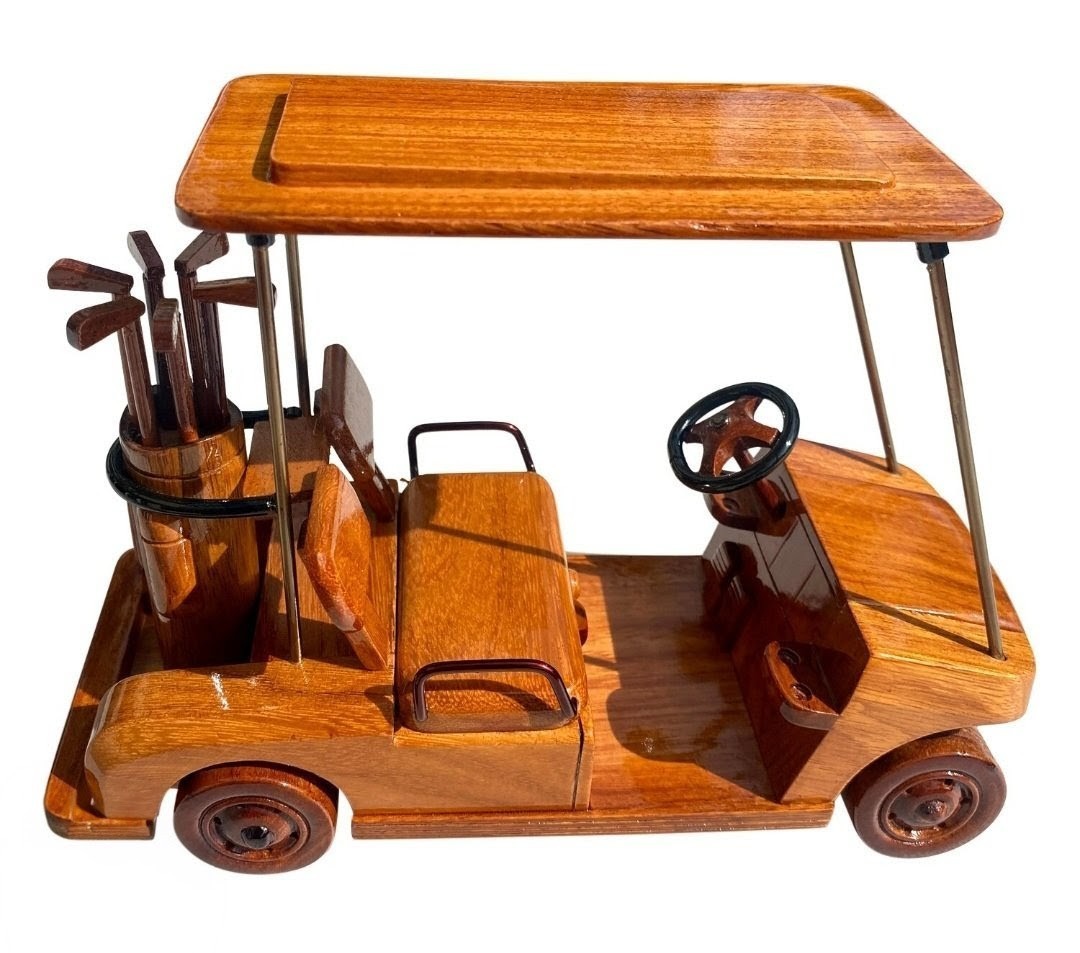 Wooden Golf Cart NEW Missing Canopy. Main pic is NOT one being sold.