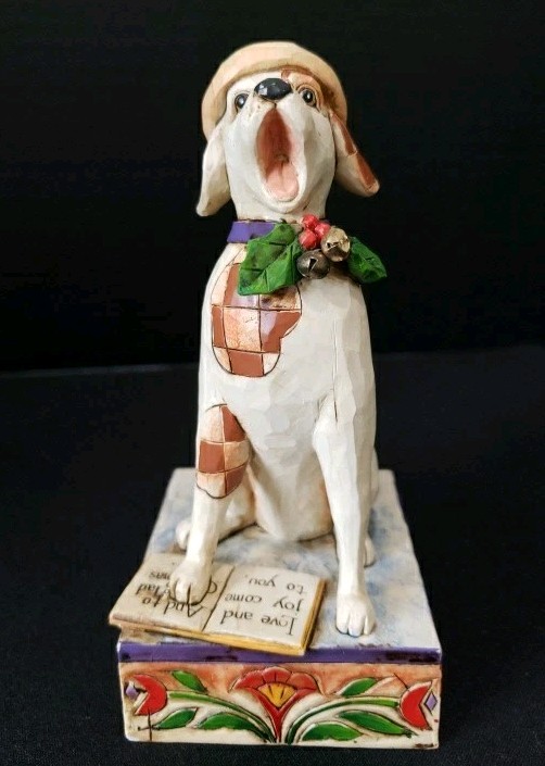 2007 Jim Shore Heartwood Creek “Bark, The Herald Angels Sing” Dog Figurine