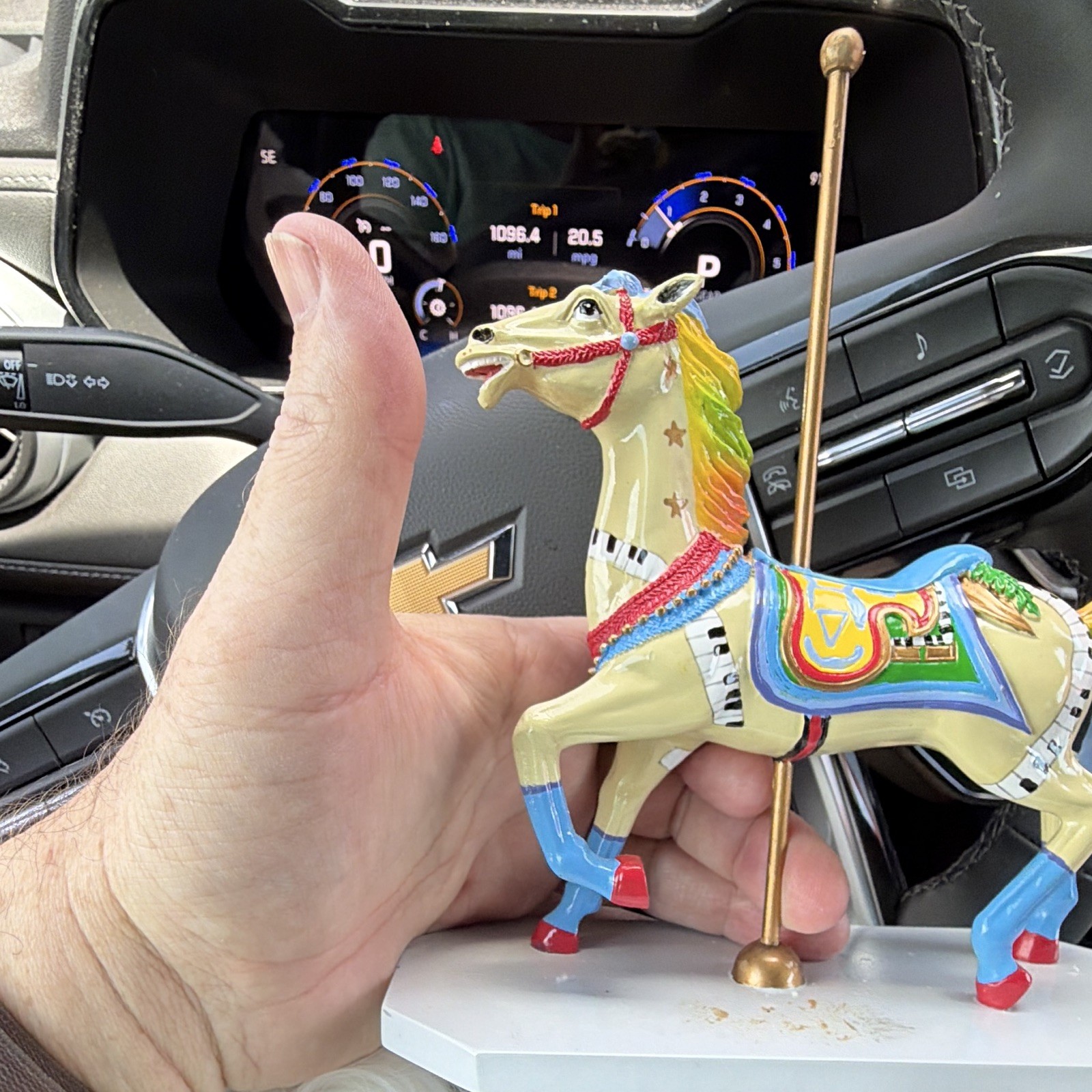 Hope Village for Children Painted Carousel Horse Figurine Multicolor Metal 1pc