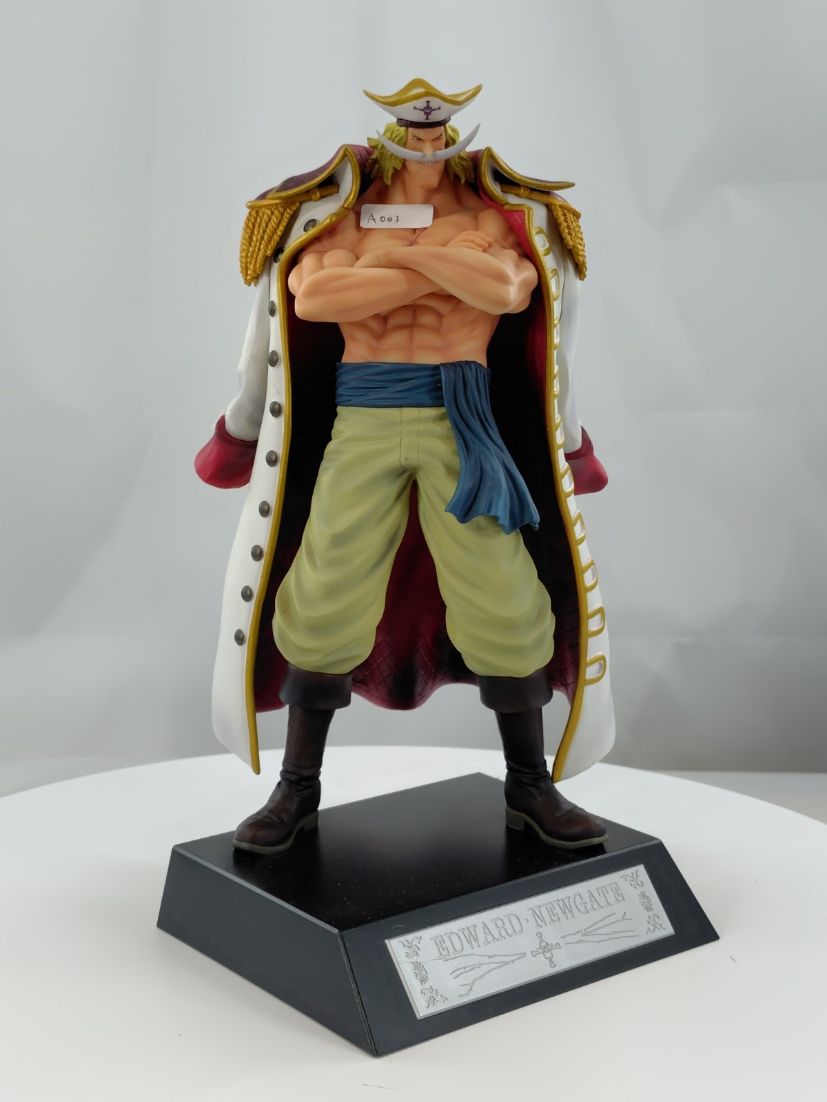 One Piece Edward Newgate on a name plate intricate figure multi color BANDAI DDP