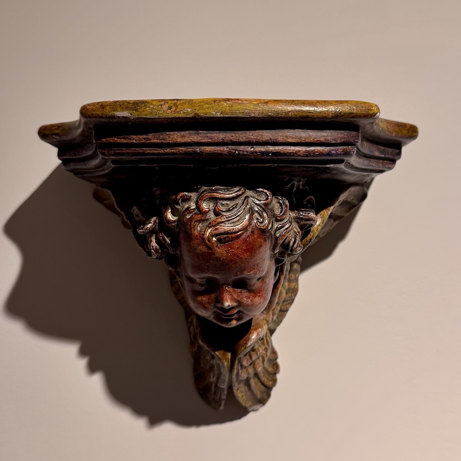 Vintage Baroque Gilt Cherub Wall Shelf Angel Putto Italian Decor