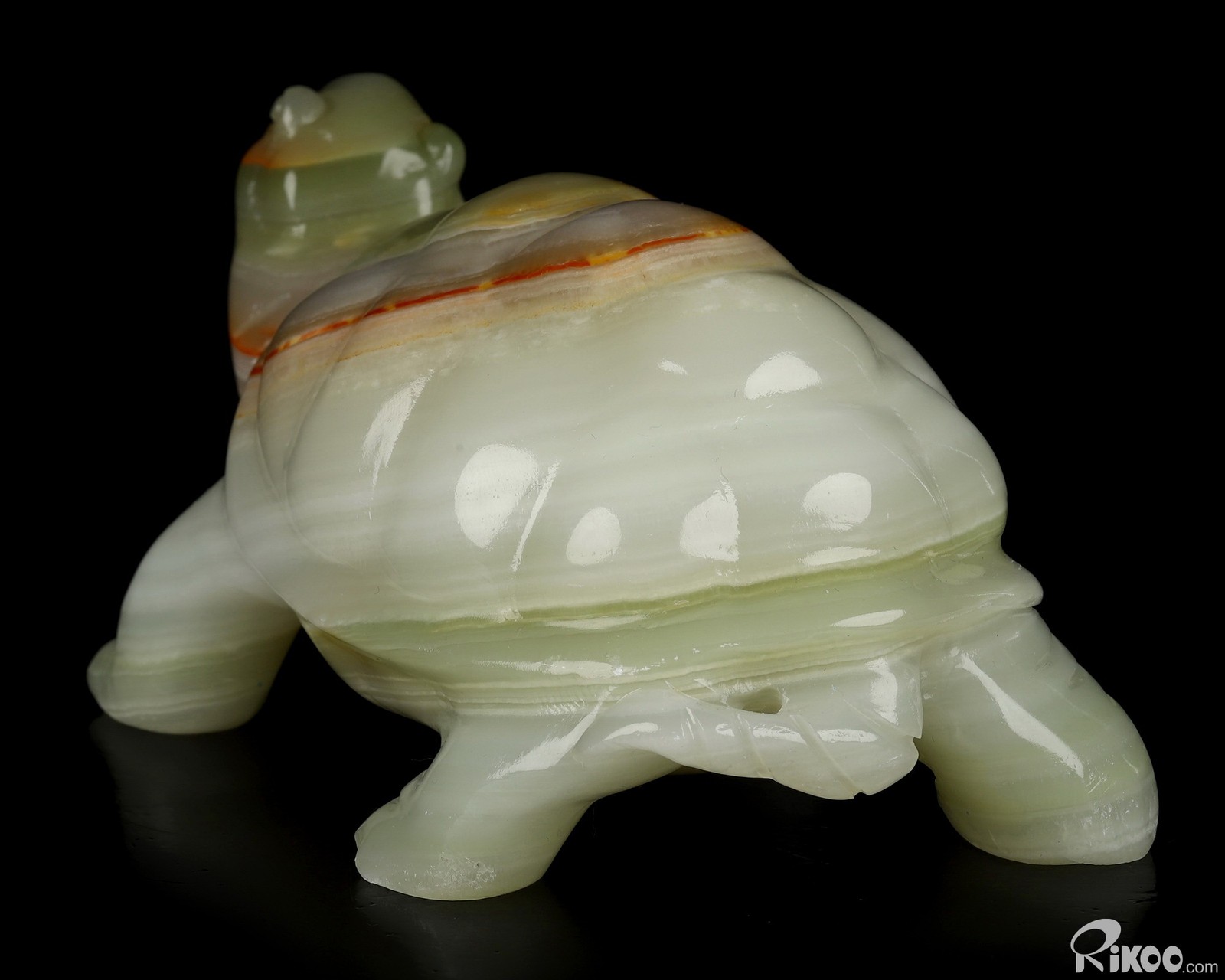 6.3″ Afghanistan Jade Hand Carved Crystal Turtle Sculpture, Crystal Healing