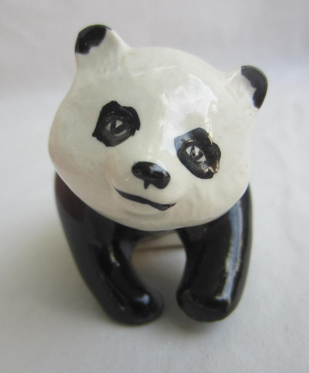 Vintage Beswick BABY PANDA Bear Figurine Black and White Made in England