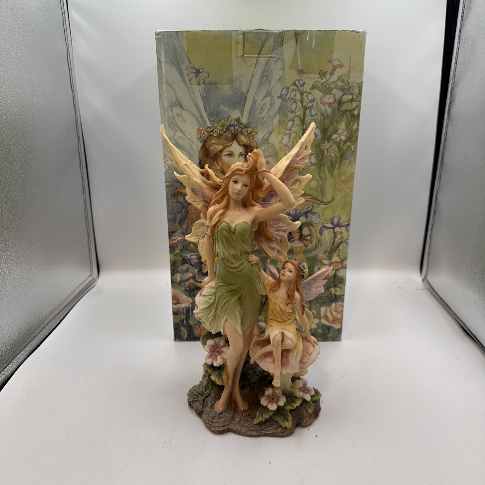 Vintage Fairy Mother and Child Tall Figurine by Pacific Trading Company