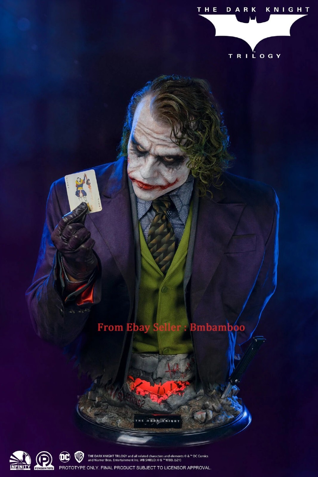 Infinity Studio The Joker Heath Ledger 1/1 DC Figure Bust Statue Resin Model Toy