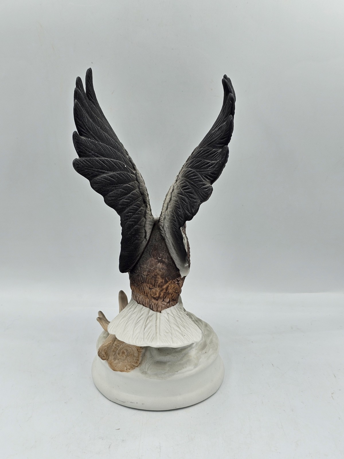 Bald Eagle Porcelain Figurine Matte Labeled Meico Hand Painted Taiwan 7.25″H