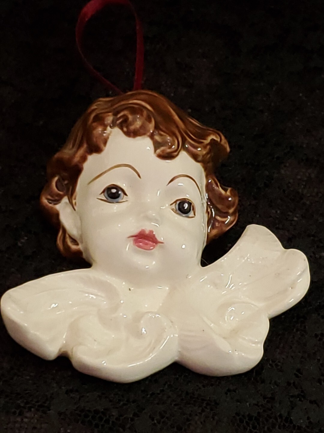 1987 Scioto Cherub Ceramic Hand-Painted Wall Decor Ornament JL