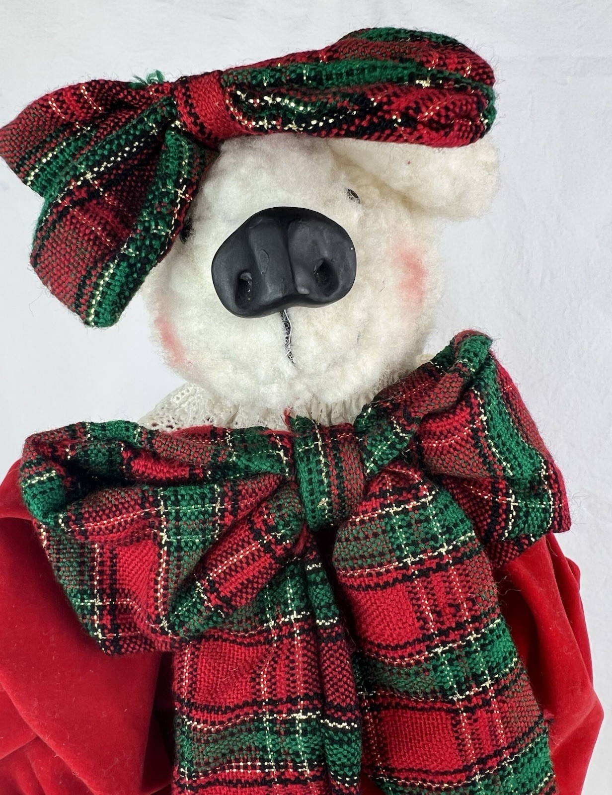 Vintage Silvestri Mama Bear and Baby Bear Folk Art Christmas Holiday Wood Base
