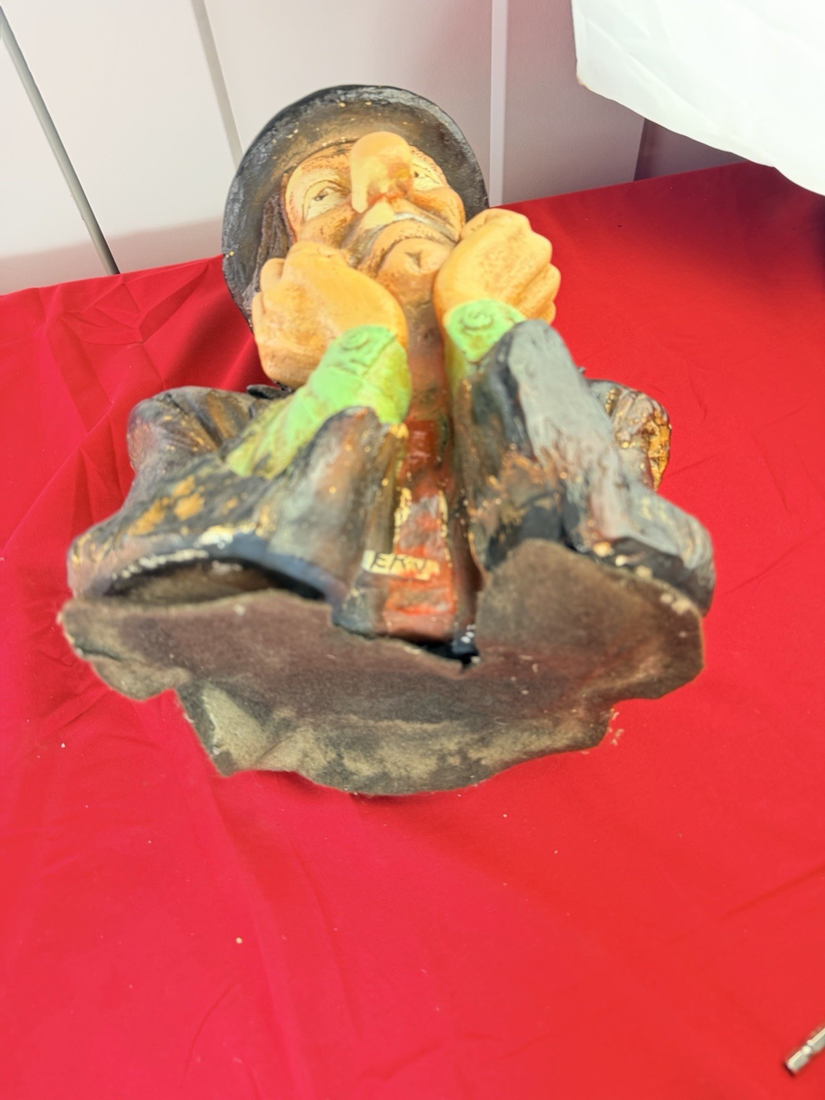 Vtg Emmett Kelly Jr Why Me Bust Esco Chalkware Hobo Clown Statue 12” Large