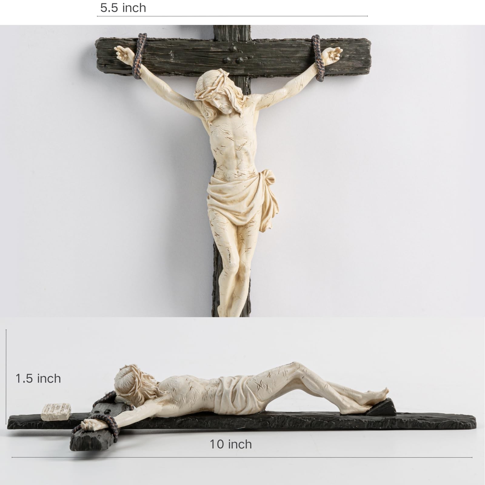 DevotedWalls 10″ H Catholic Realistic Crucifix for Wall,Realistic Jesus Chirs…