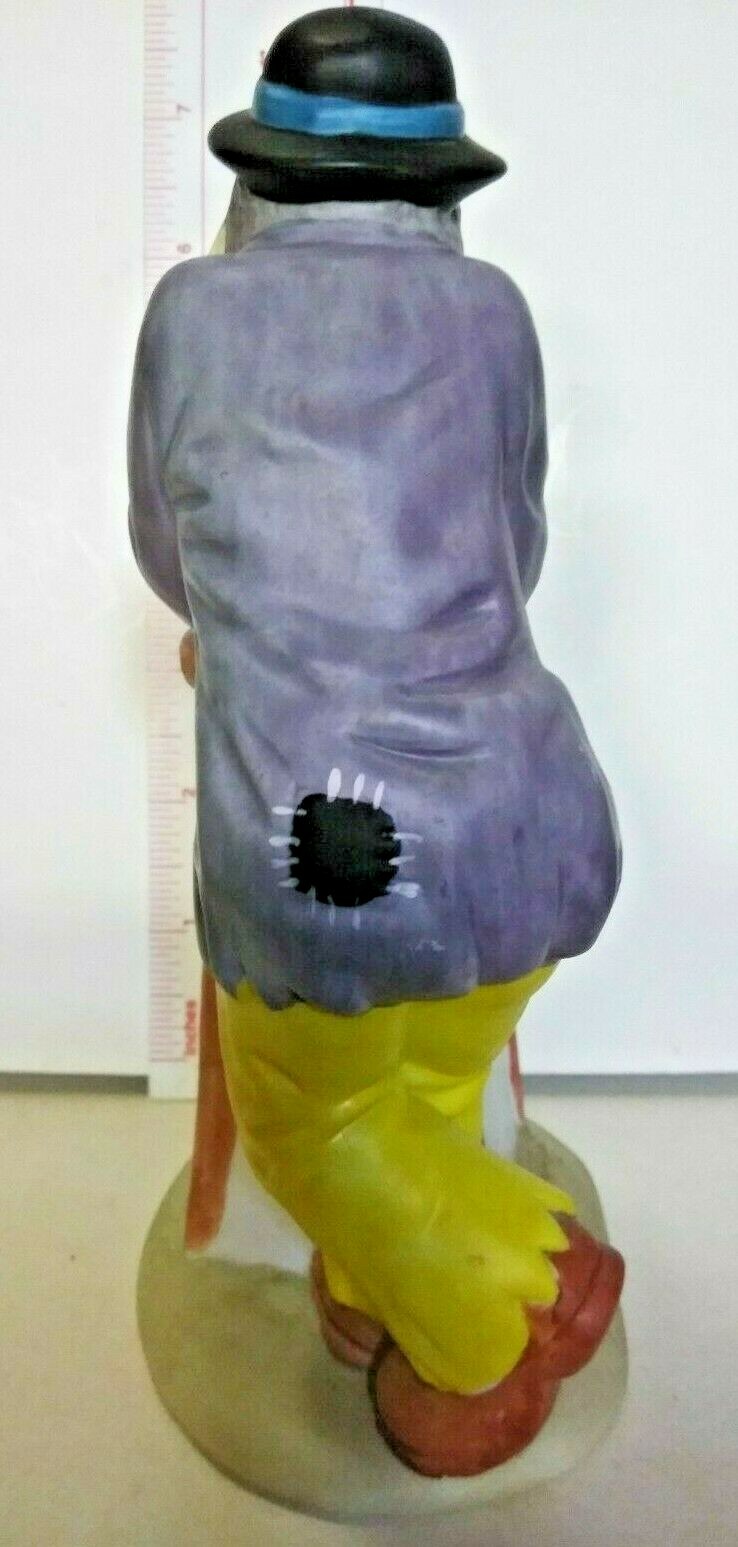 Vintage Flambro Emmett Kelly Jr Collection Resting on Stool Clown Purple Jacket