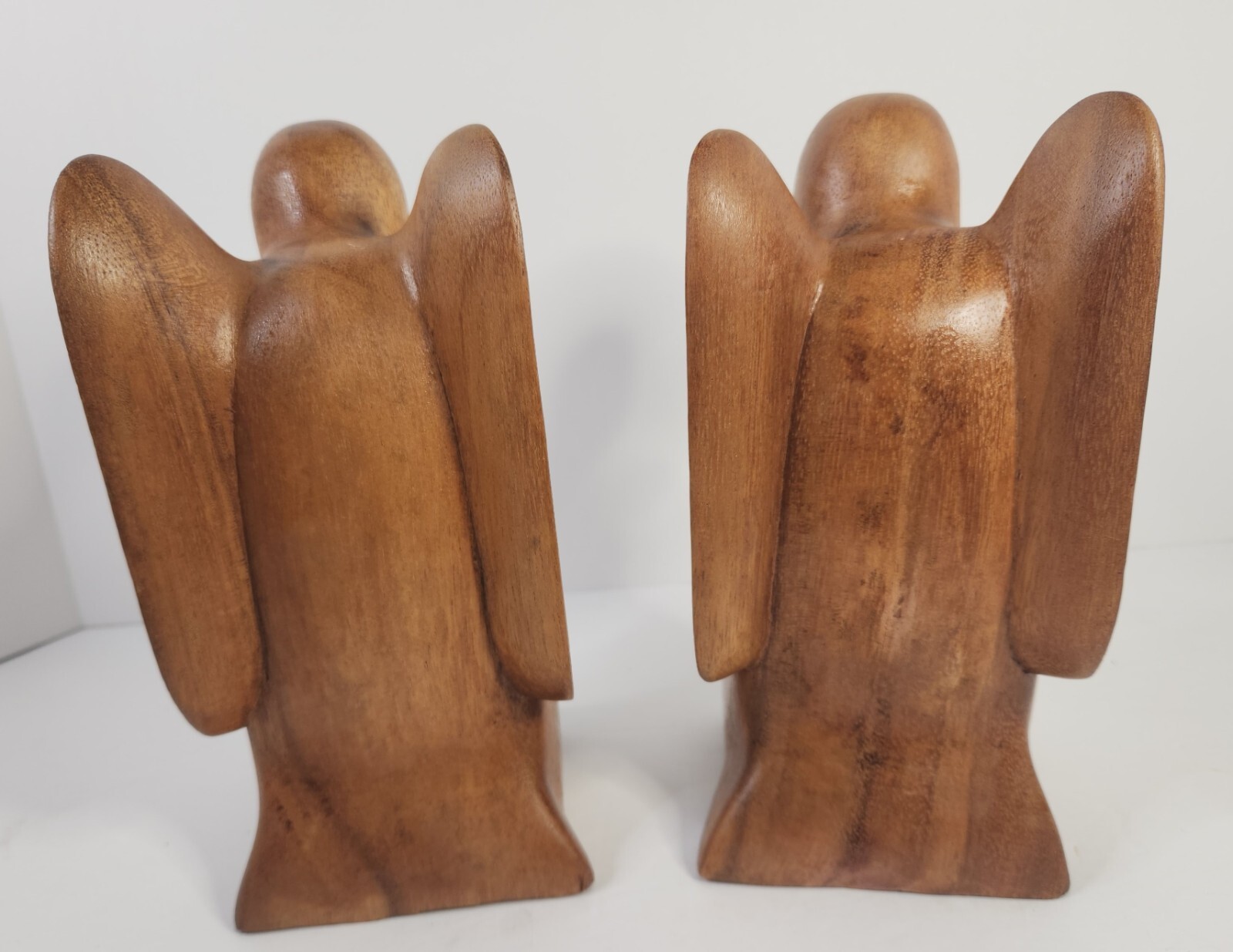 3 Novica Collection Hand Carved Wooden Angels/Watching/Praying/Indonesia