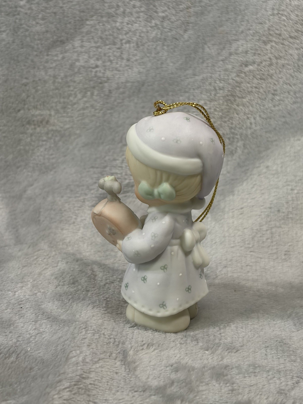 Vintage Precious Moments Christmas Ornaments ~ Clock And Mouse ~ 1988